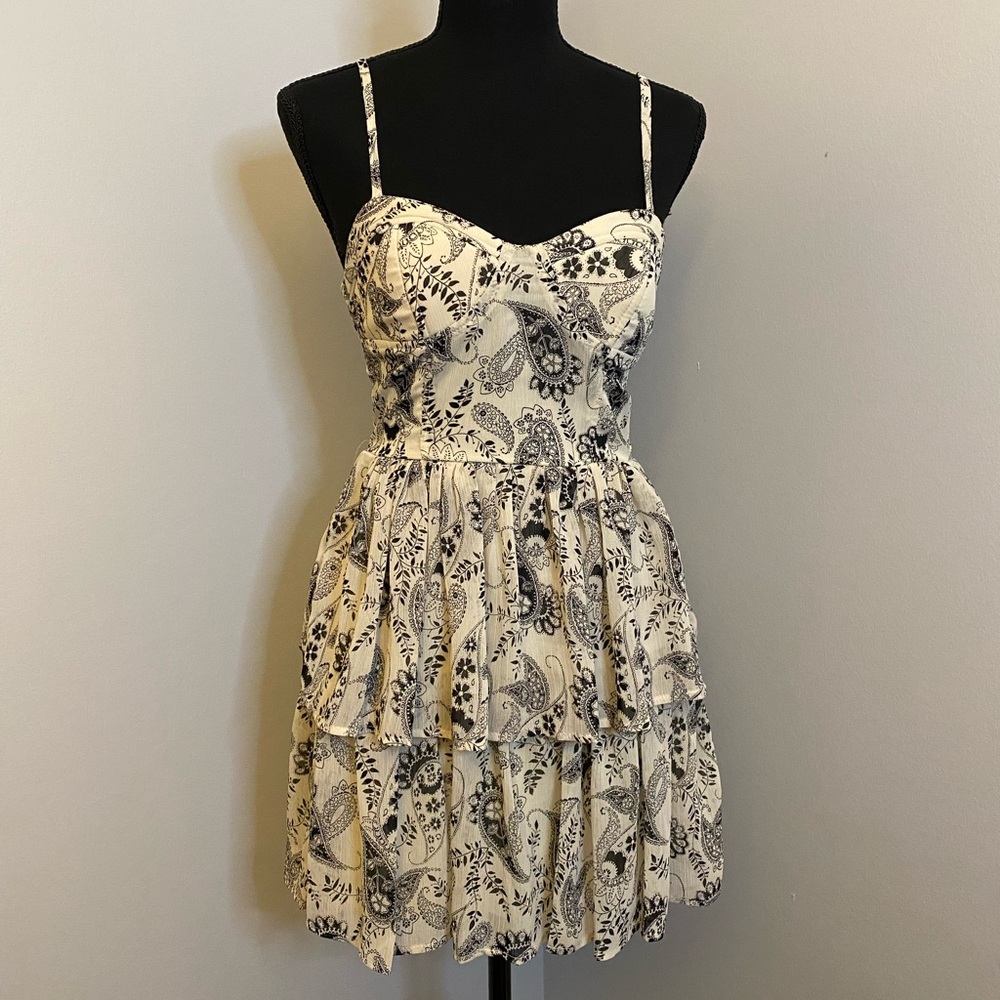 Paisley Print Dress with Spaghetti Straps